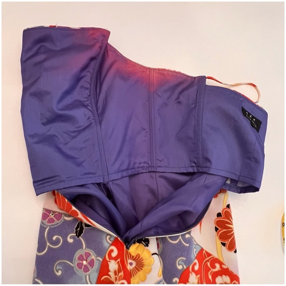 David Meister Floral Strapless Dress Size 8 - Picture 14 of 16